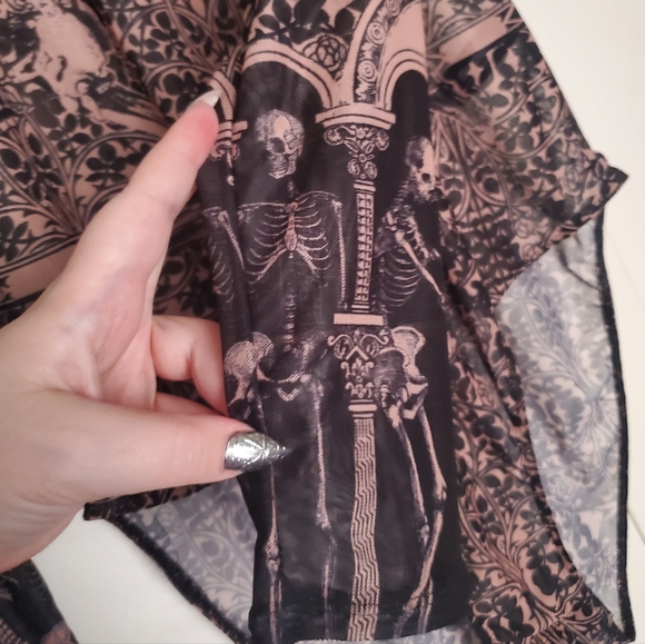 Blackmilk - Black Sacrifice Beige Sheer High Neck Longsleeve Bodysuit - Limited - Picture 11 of 15